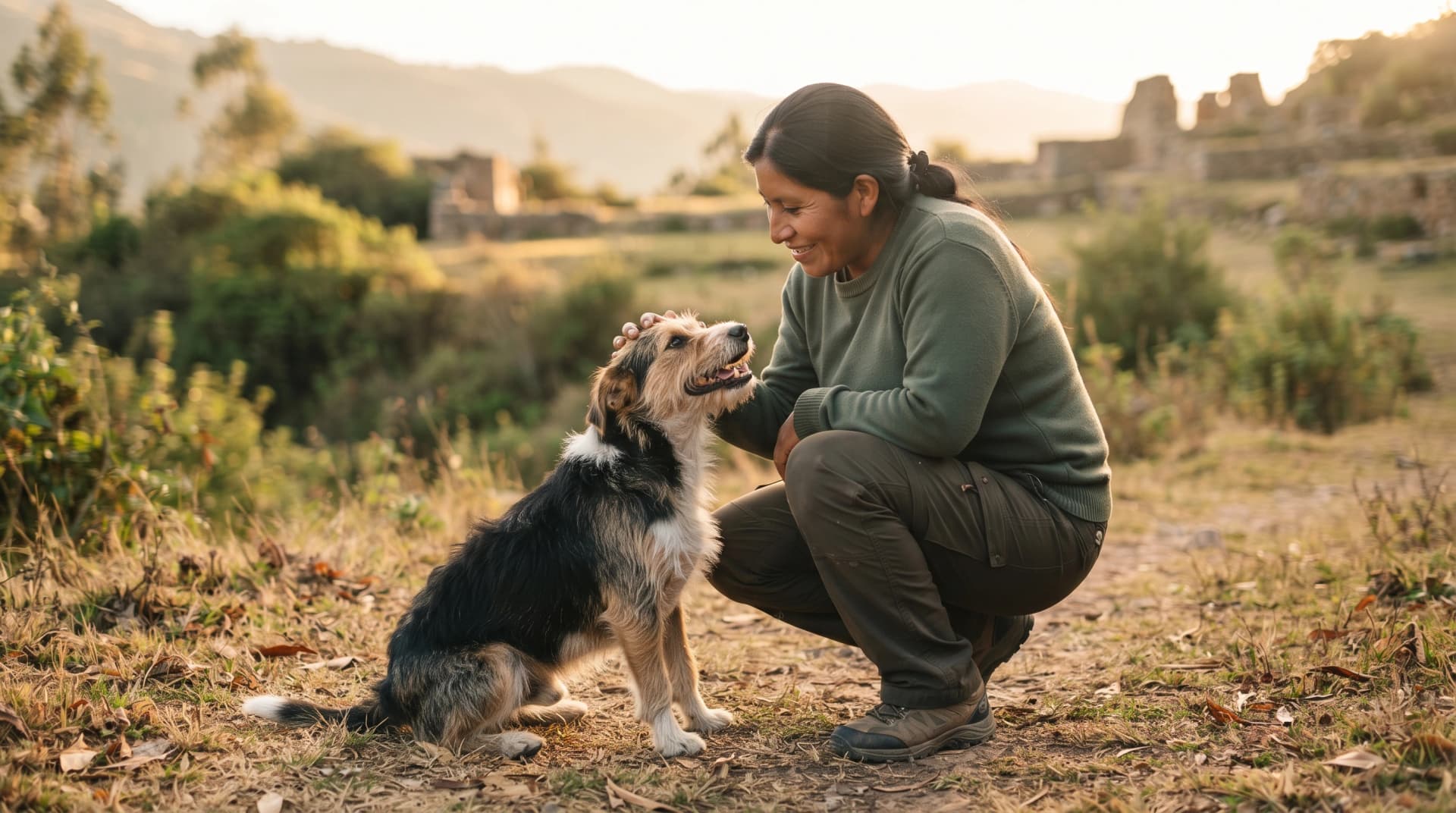Animal en adopción en un entorno cálido de refugio